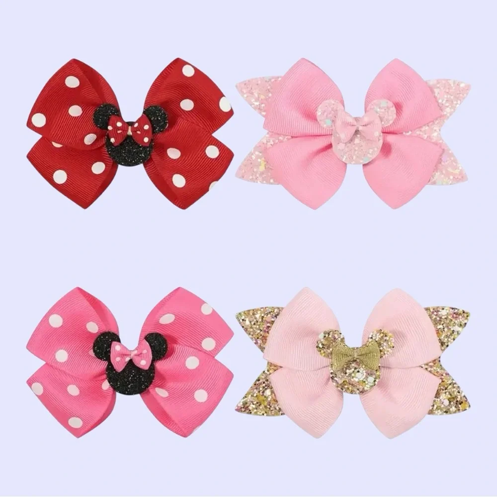 NIB Minnie 4pc Hair Clip Set